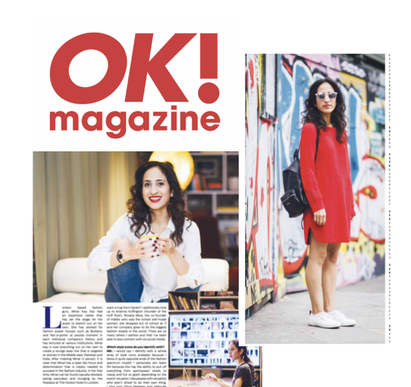 OK! magazine fashion feature with portraits and runway photography.