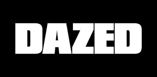 Dazed wordmark in bold white lettering on black.