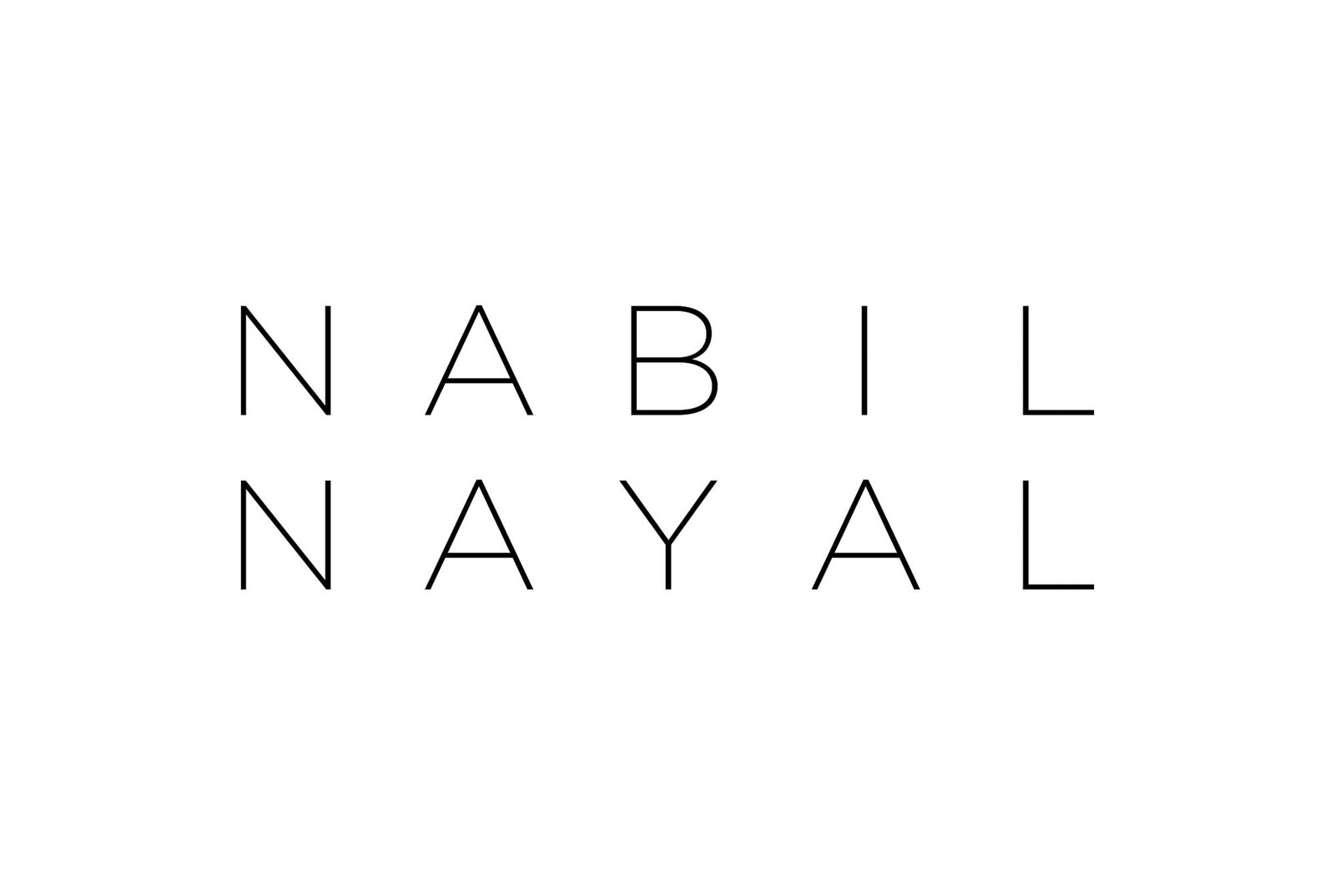 A minimal Nabil Nayal wordmark in widely spaced thin black letters.