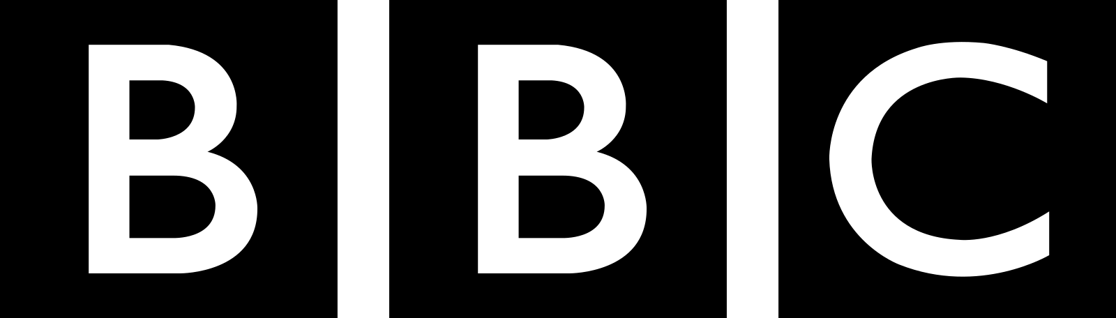 BBC logo with three block letters.