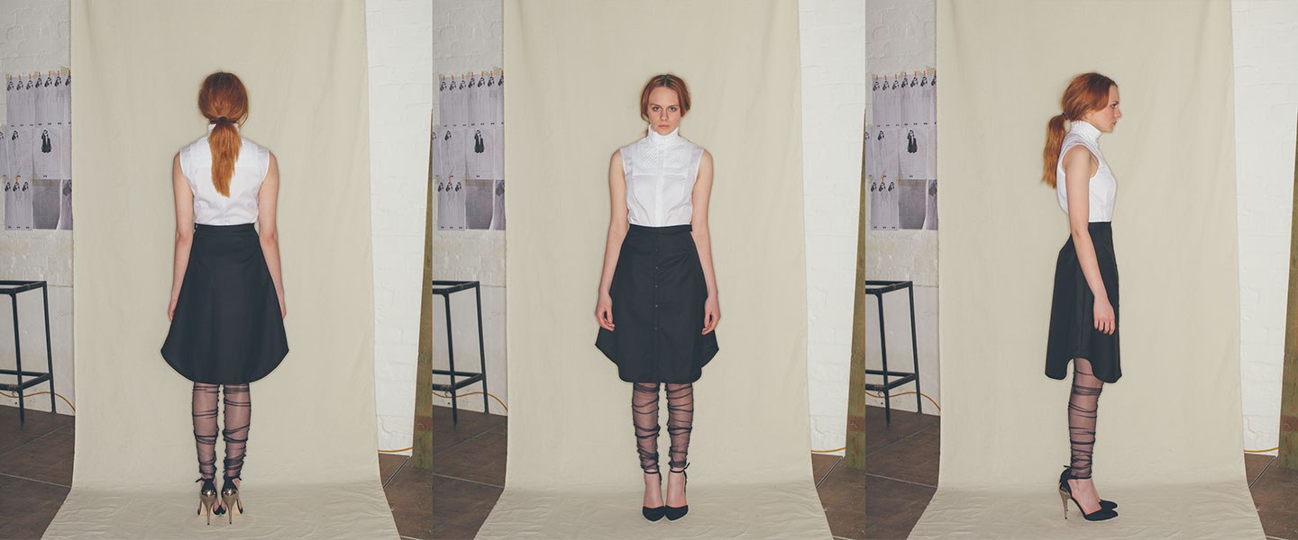 Nabil Nayal — Autumn / Winter 2013. White shirt — pleated front.