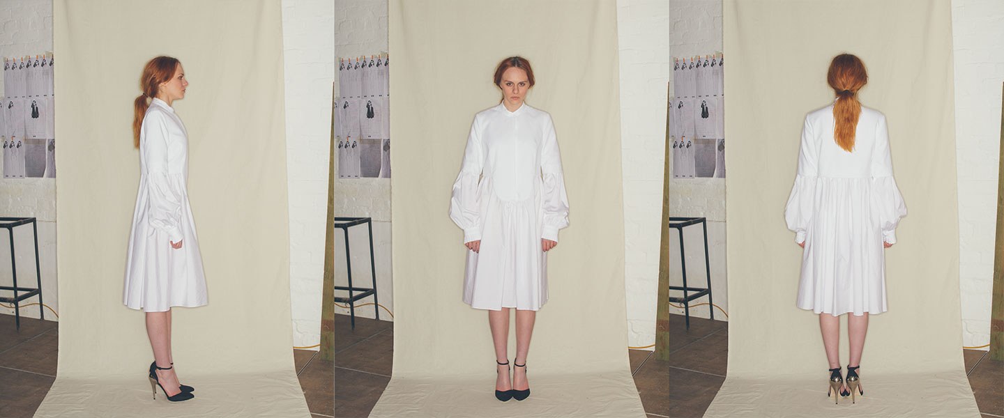 Nabil Nayal — Autumn / Winter 2013. White shirt — pleated cuff.