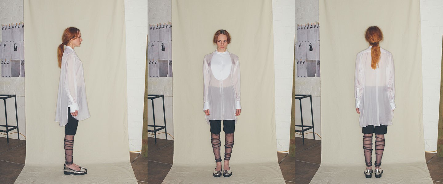 Nabil Nayal — Autumn / Winter 2013. White shirt — three views.