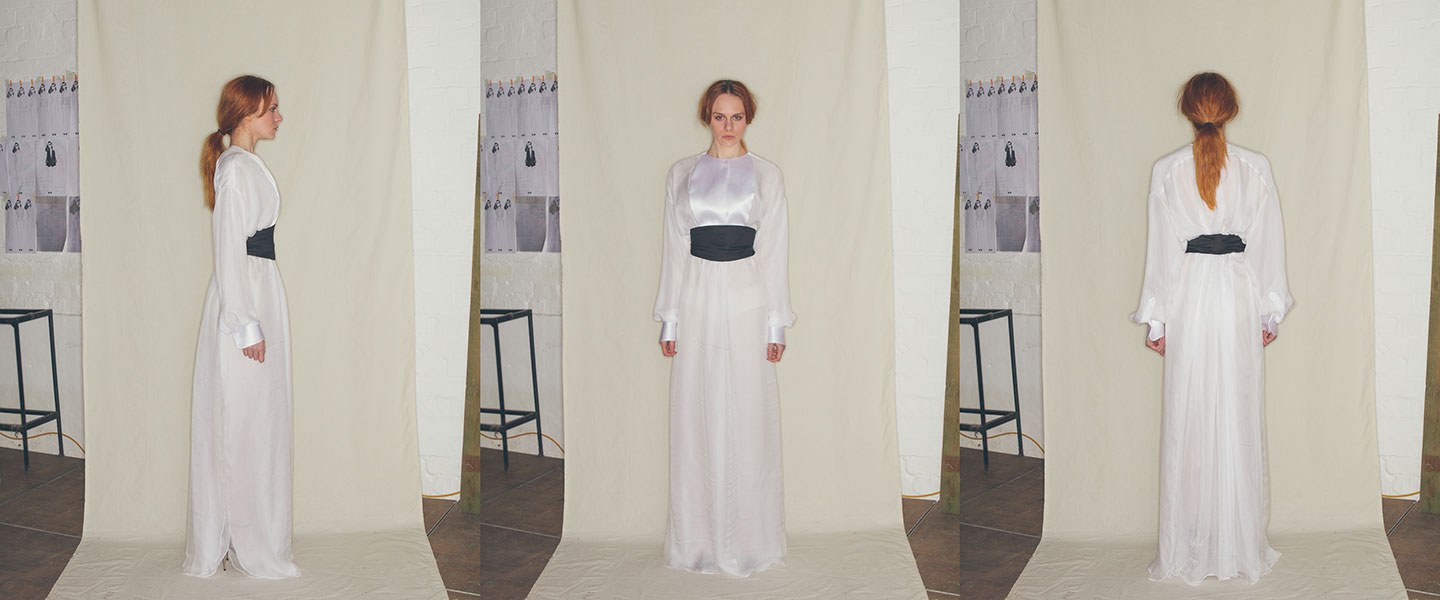 Nabil Nayal — Autumn / Winter 2013. Three-view garment study.