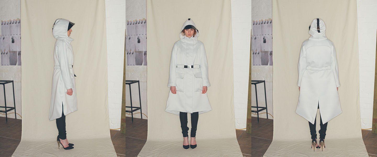 Nabil Nayal — Autumn / Winter 2013. Three-view garment study.
