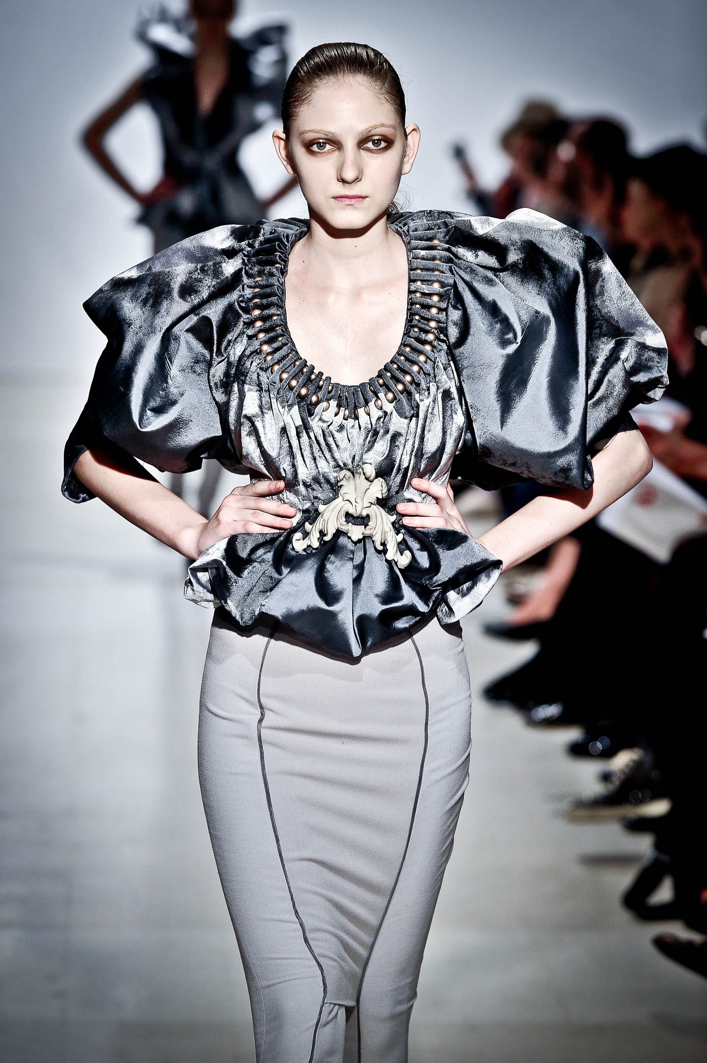 Nabil Nayal — Spring / Summer 2011. Sculpted shoulders. Alternate view.