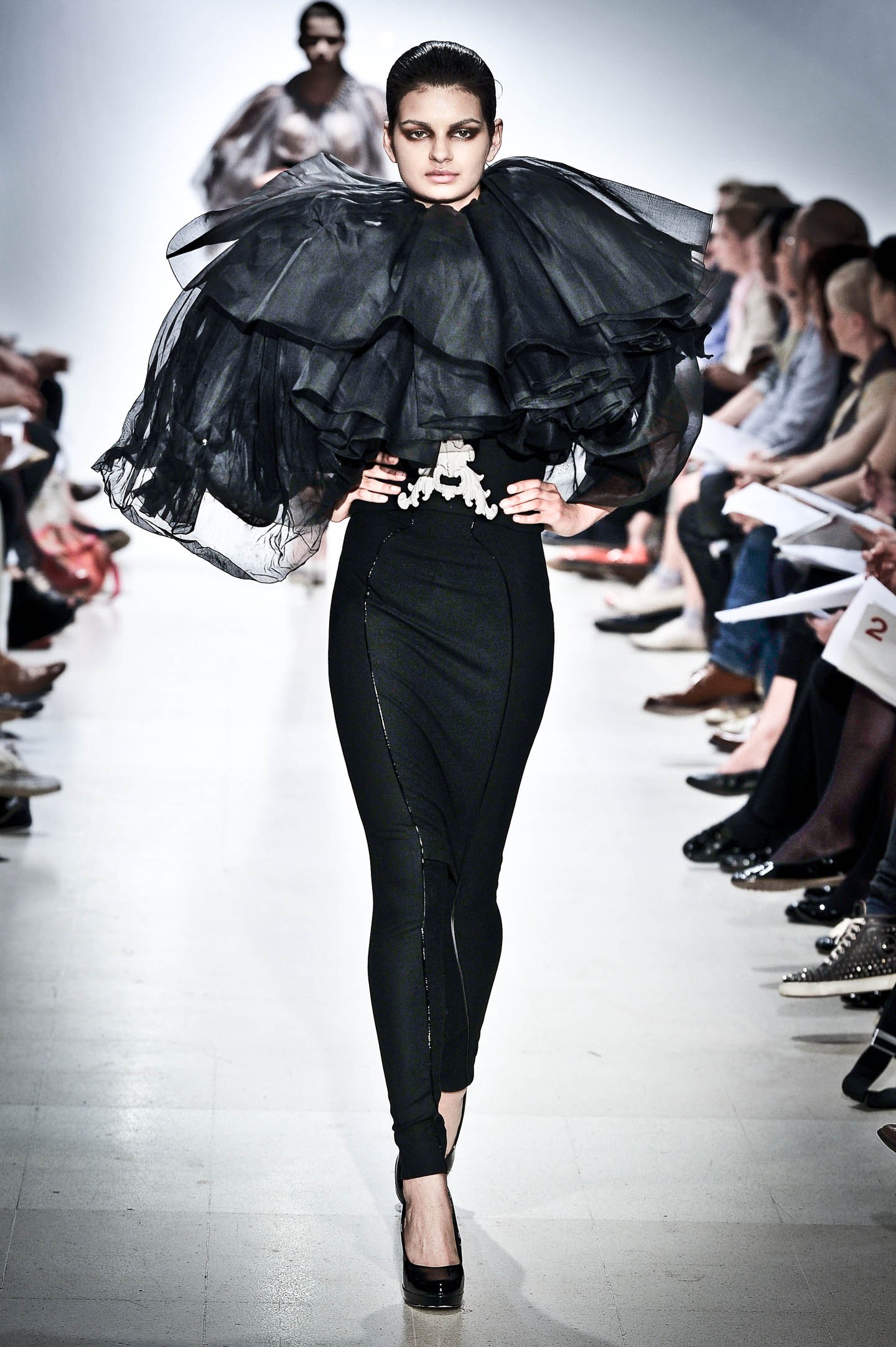 Nabil Nayal — Spring / Summer 2011. Black ruff.