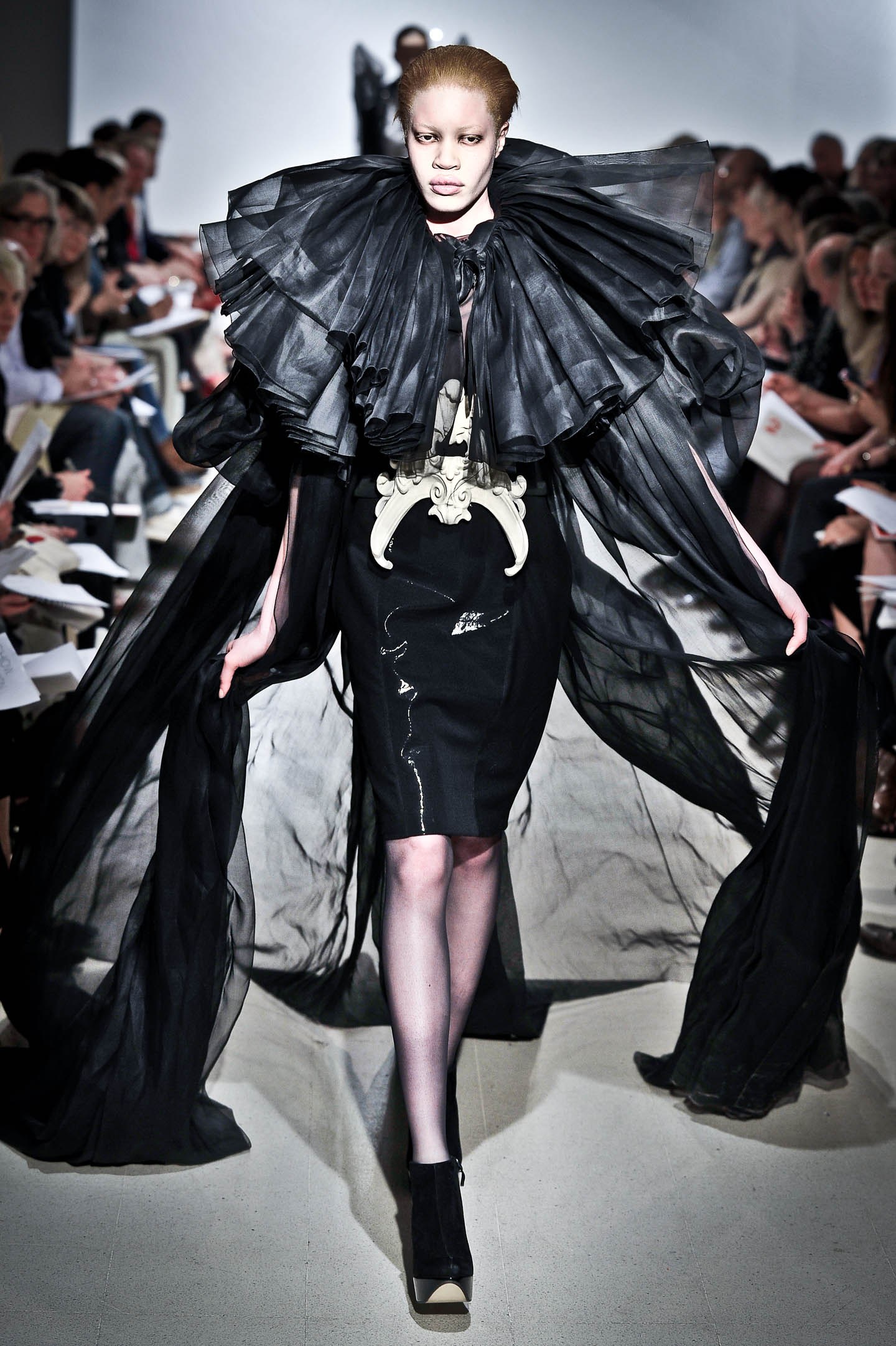 Nabil Nayal — Spring / Summer 2011. Black cape.