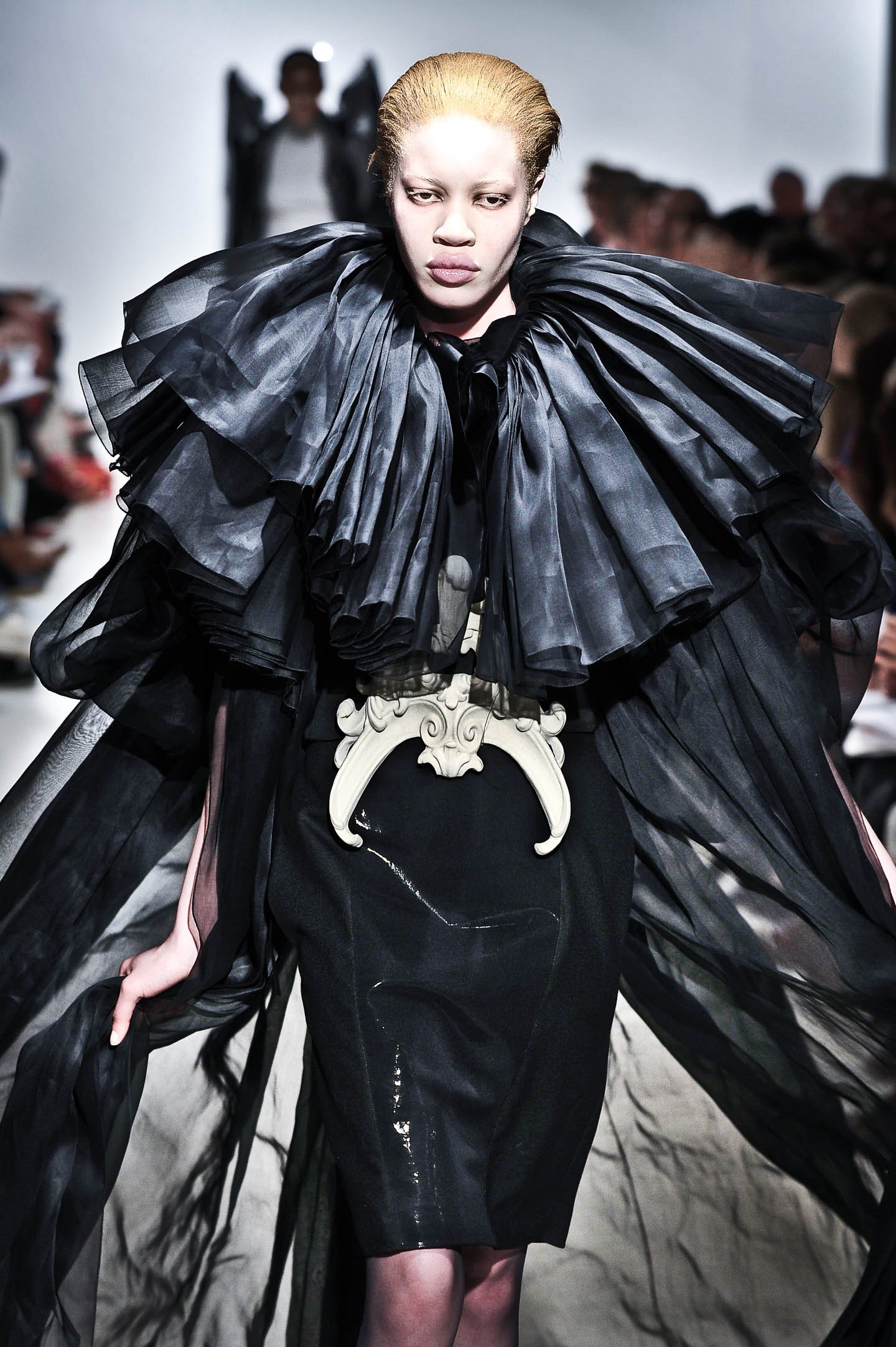 Nabil Nayal — Spring / Summer 2011. Black cape. Alternate view.